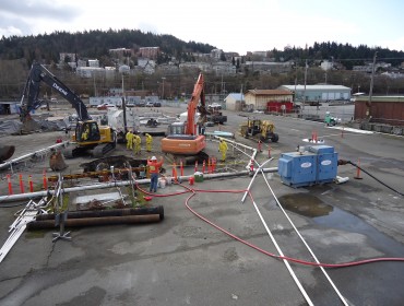 Caustic Plume and Cell Building Demolition